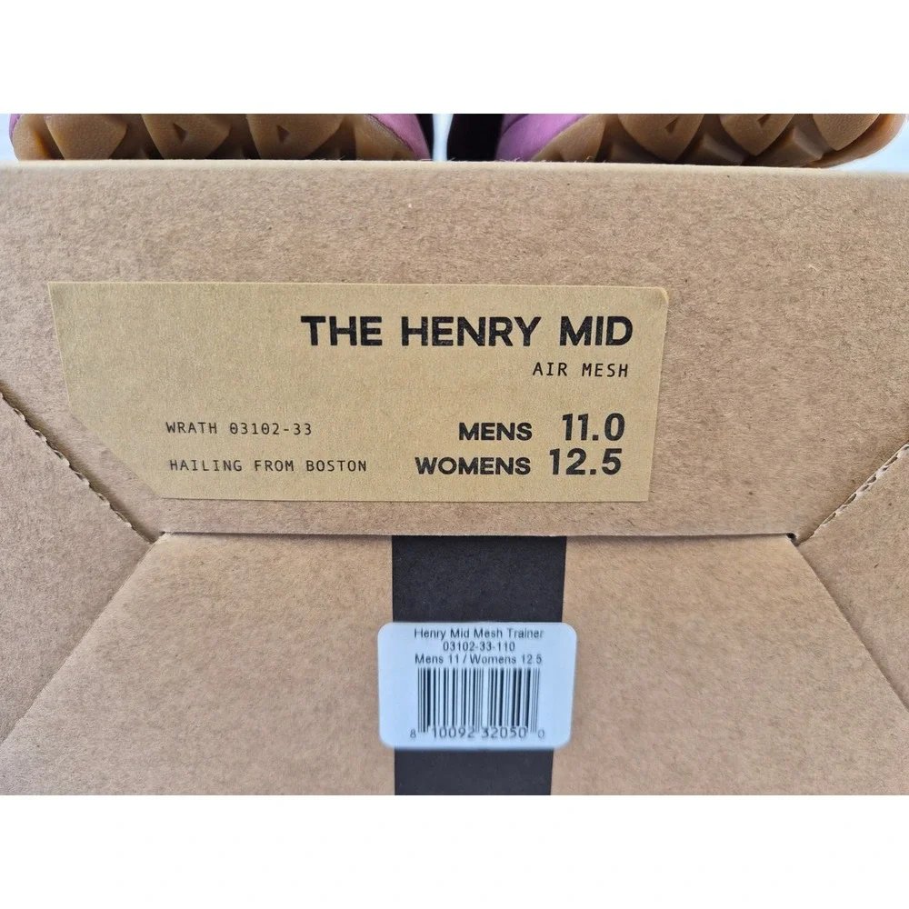 York Athletics The Henry Mid Air Mesh Trainers Wrath Burgundy Mens 11 03102-33